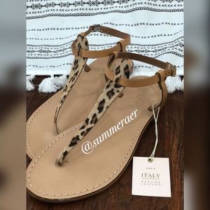 NWT 🌞Sophia Milano🌞 Leather Leopard Sandals